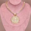 Factory Straight Hair New Thorn Cross Necklace Zinc Alloy Rhinestone Full diamond Pendant Necklace