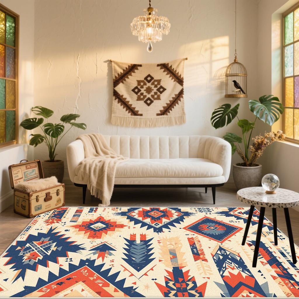 New Persian Carpet Large Rugs for Living Room Boho Decoration Easy Clean Washable Floor Mat Antiskid Sofa Bedroom Study