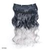 Накладные волосы на клипсах для женщин, цельные 5 прядей, прямые и волнистые волосы, черные, серые, цвета омбре, шиньоны для косплея