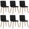 VidaXL Dining Chairs Set of 6 Black Fabric 3315516