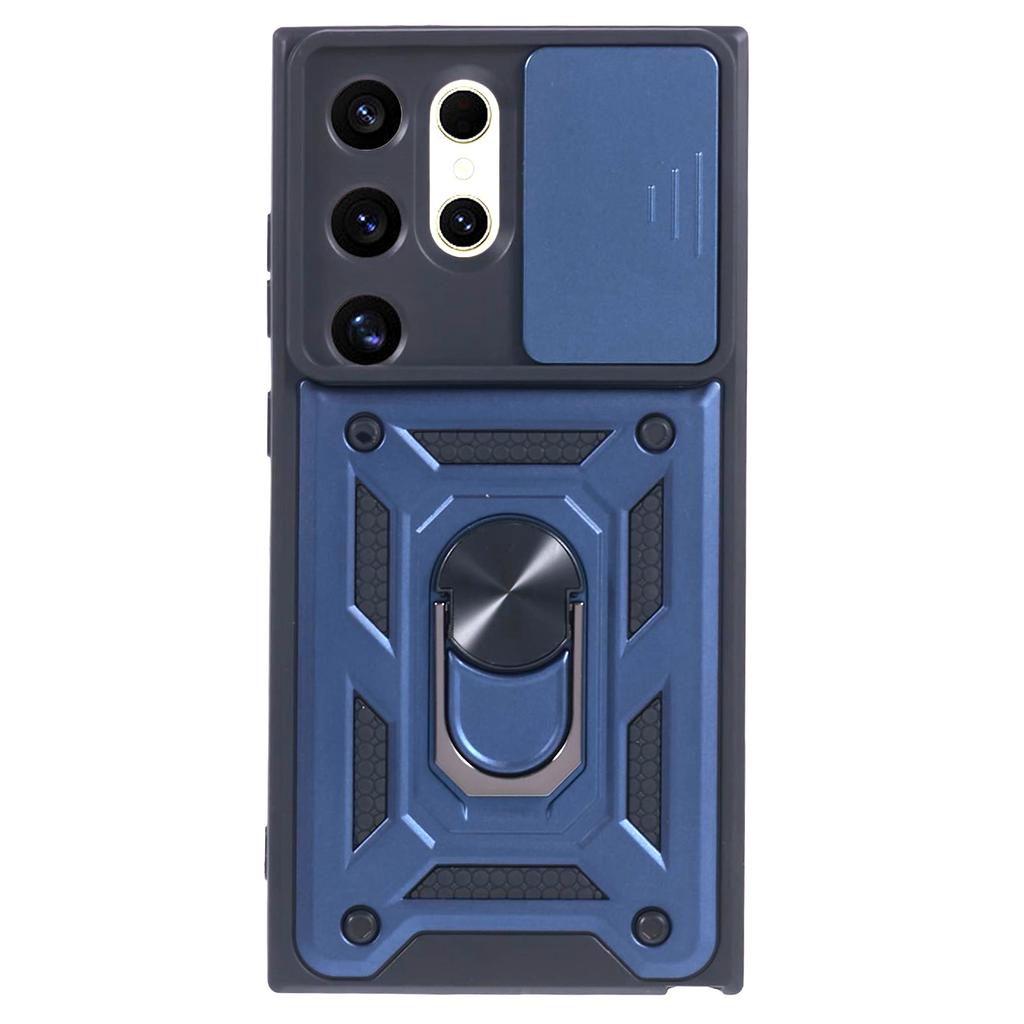 Для Samsung Galaxy S24 Ultra Чехол-подставка с защитой линз и выдвижным объективом