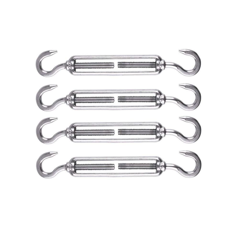 Stainless Steel Sun Shade Sail Accessory Set with Diamond Door and Metal Screw Buckles