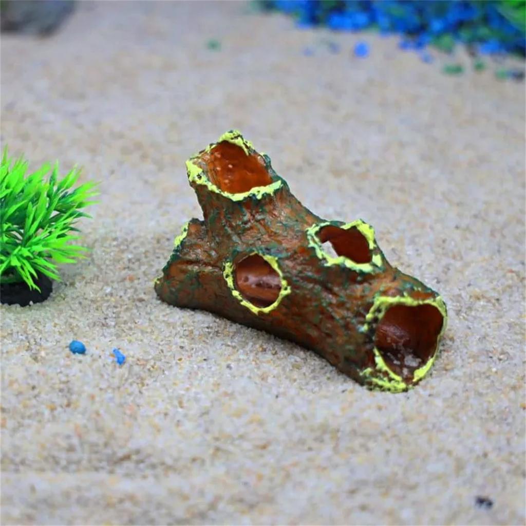 1PC Fish Tank Decoration Landscaping Aquarium Scenery Resin Crafts Decoration Wooden Barrel Wood Tree Debris Escape Bucket