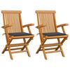 Day and Night - Day and Night Garden Chairs 2 Units Teak Wood with Anthracite Gray Cushions