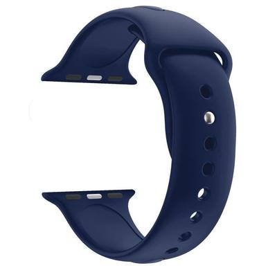 Браслет совместимый с Apple Watch 38мм 40мм 41мм Серии 8 7 6 5 4 3 2 1 SE - Размер S - Силиконовый Темно-синий Мягкий сменный браслет