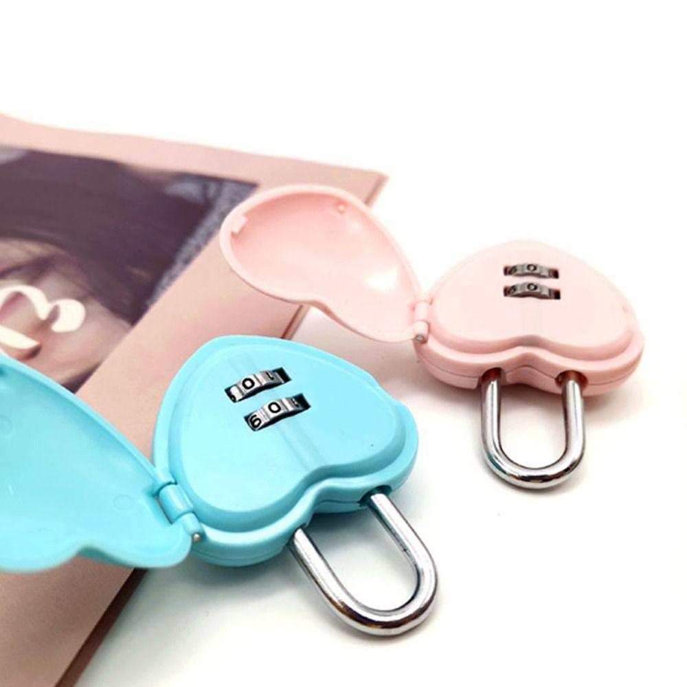 Mini Dial Digits Code Number Password Combination Padlock Love Heart Shape Luggage Suitcase Metal Lock Safety Travel Durable