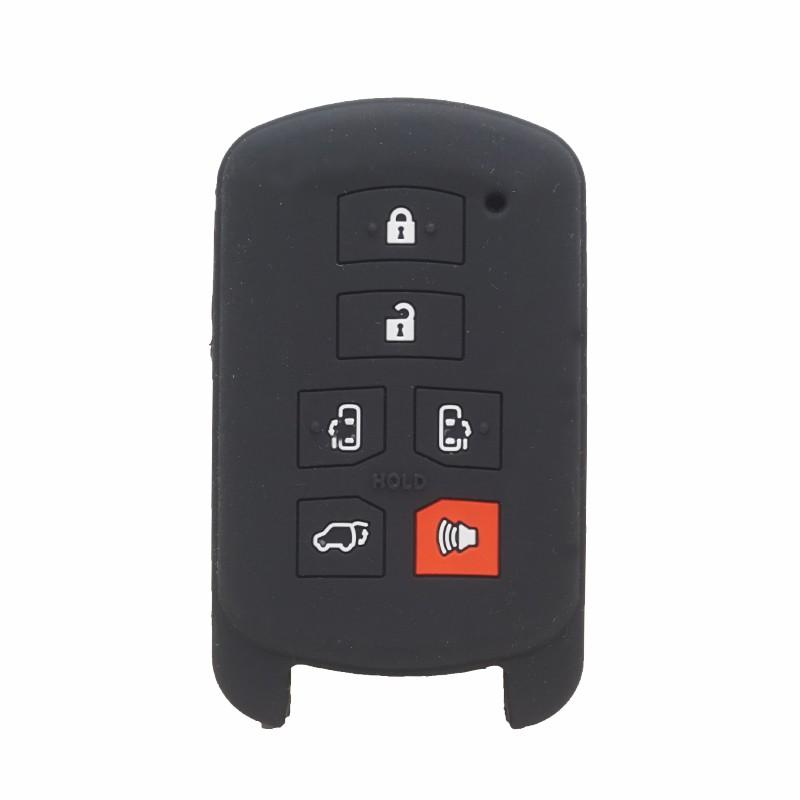 Cocolockey Силиконовый Чехол-Держатель Для Автомобильного Ключа Для Toyota Sienna 6 Кнопок Пульт Дистанционного Управления Подходит Для Sienna 2012- Автоаксессуары