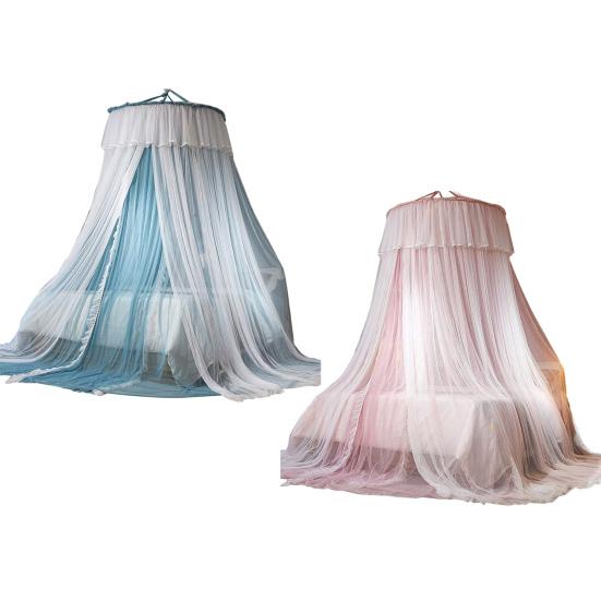 1 комплект, занавеска для кровати принцессы, двухслойная, круглый купол, подвесной потолок, мягкая прозрачная сетка, кружевная сетка для спальни для девочек, сетка для дома, товары для дома