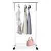 HANKEY Hanger Height Indoor Clothes Casters White Rack, Single, Mesh, Adjustable, Dryer, Included,