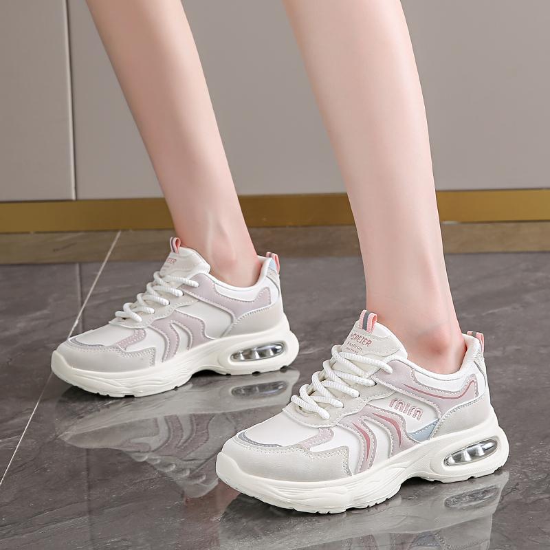 CRLAYDK 2024 женские модные кроссовки из искусственной кожи на шнуровке спортивная обувь повседневная воздушная подушка платформа для ходьбы удобный теннис