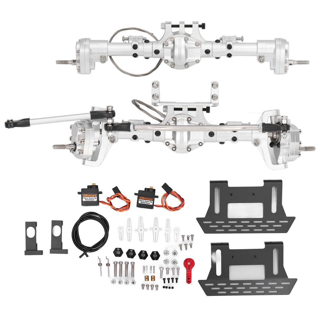 Комплект передних и задних мостов RC Portal с педальным сервоприводом из алюминиевого сплава для Axial SCX10 I II III AXI03007