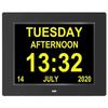12 Alarm Dementia Clock, Non-Abbreviated Date Clock, Suitable For Elderly People With Impaired Vision, Alzheimer'S Patients With Memory Loss (8").