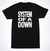 System of a Down Квадратный Текстовый Логотип Альтернативная Метал-группа Футболка Черная
