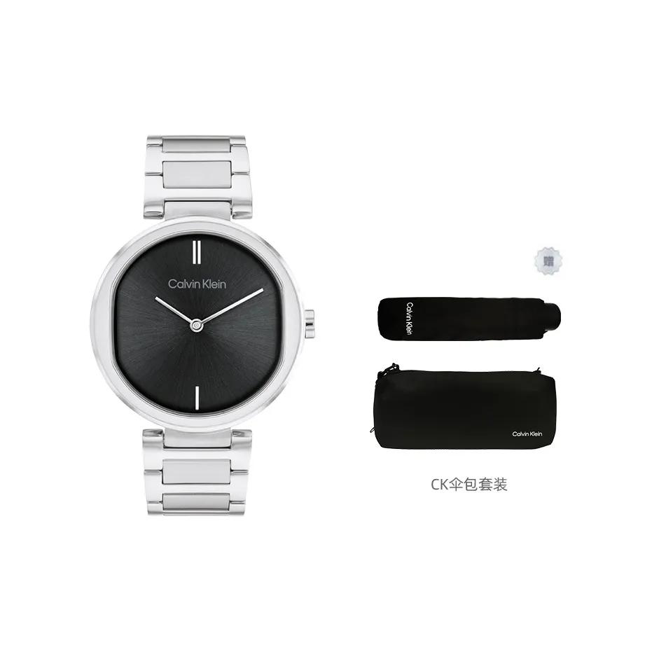 CALVIN KLEIN Wrist Watches Quartz Movement Steel Strap Black Dial Women's Watch (Unisex) European US Watches 25200249