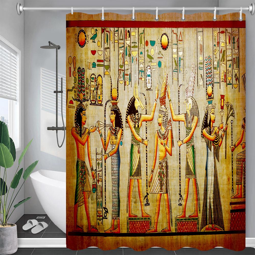 Африканская культура занавеска для душа Декор для ванной полиэстер водонепроницаемая ткань занавеска для душа Египет Фараон экран для ванной