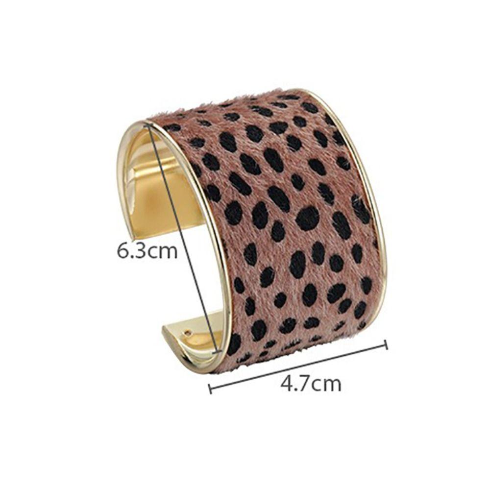 Multicolor Geometric Leopard Print Bangles Exaggerated Cuff Bangles  Hip Hop Style