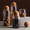 Large Capacity High-Borosilicate Glass Jar with Cork Stopper for Tea, Coffee, and Nuts Storage