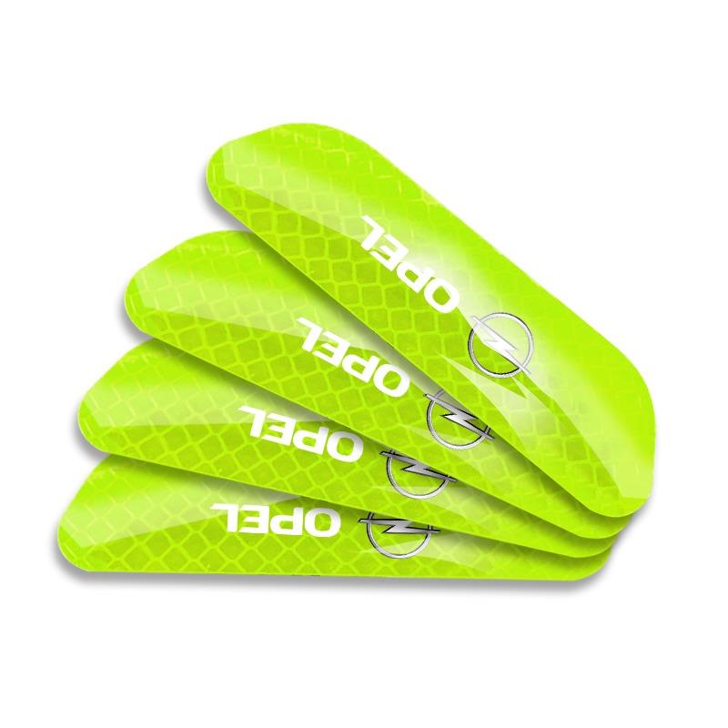 4 шт. Наклейка-эмблема со светоотражающей предупреждающей маркировкой безопасности на дверь автомобиля для Opel Astra j g Insignia Corsa d Vectra c Zafira a Автомобильные гаджеты