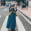 Свободный большой размер контрастного цвета тренчкот женское длинное осеннее новое пальто пальто