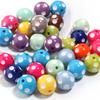 5pcs/lot 20mm White Polka Dot Resin Beads Colorful Round Loose Spacer Beads For Jewelry Making DIY Crafts Pen Beads Accessories