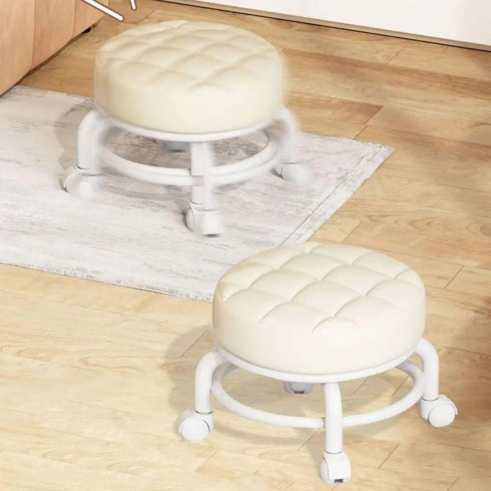 Вращающийся стул на роликах из искусственной кожи, водонепроницаемый стул на роликах, круглый стул с колесами, СПА