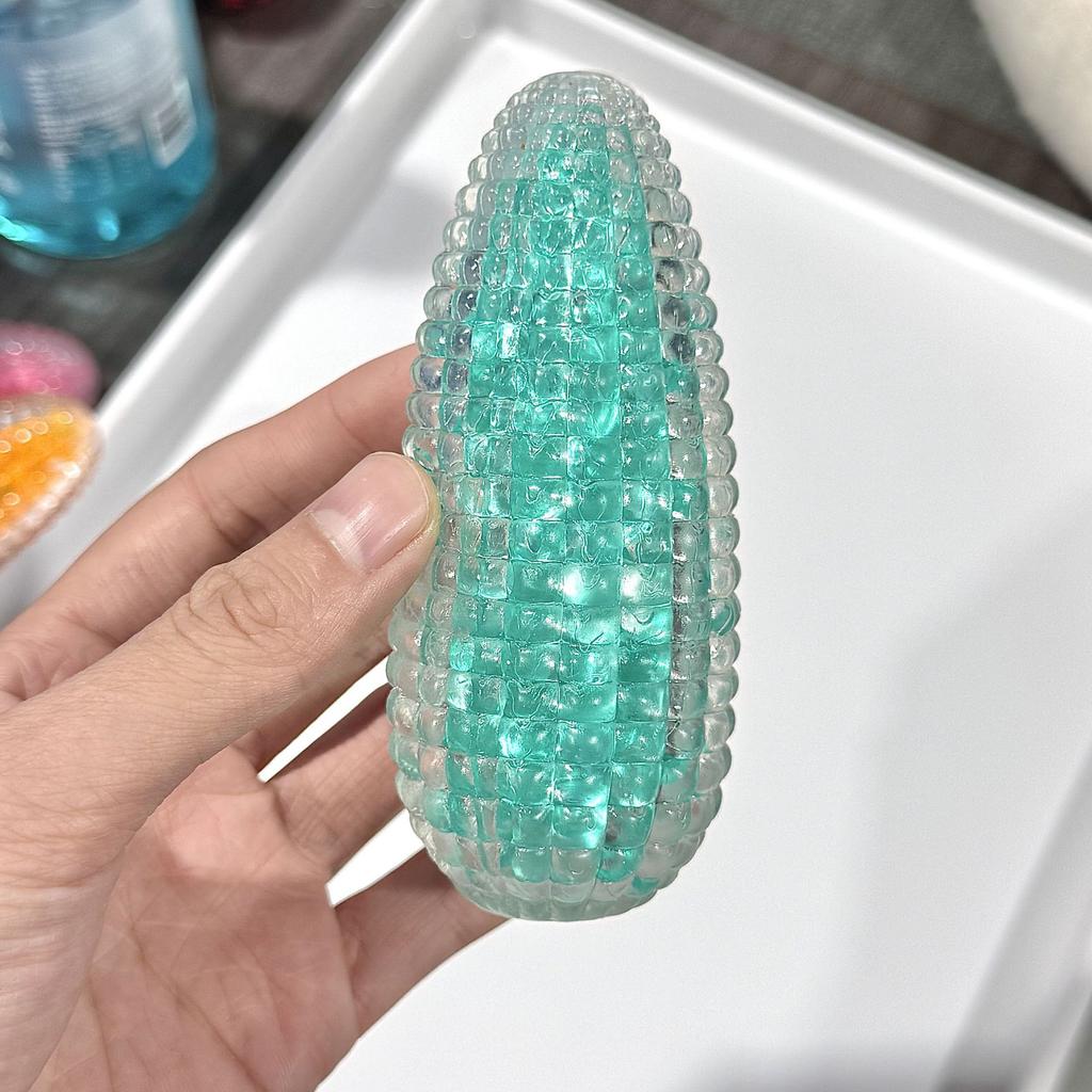 Squishy Glaze Effect Crystal Corn Squishy Toy Soft Squeeze Stress Ball Portable Fidget Relax Vent Toy For Kids Adults