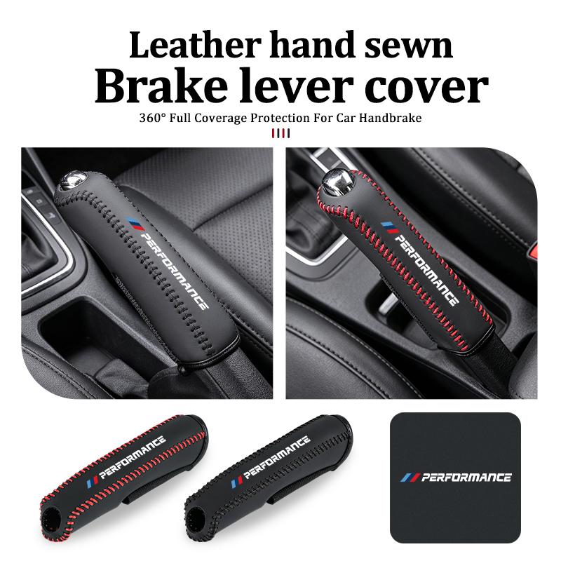 Car Leather Handbrake Cover Protective Sleeve Hand Brake Protection For BMW Performance Alpina iX7 X1 X2 M3 M6 X3 X4 X5 X6 E62