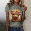 Fashion Women's T-shirts 3D Black And White Dairy Cow Print Cute Animal Short Sleeves Tees Tops Summer New Trend Female Clothing