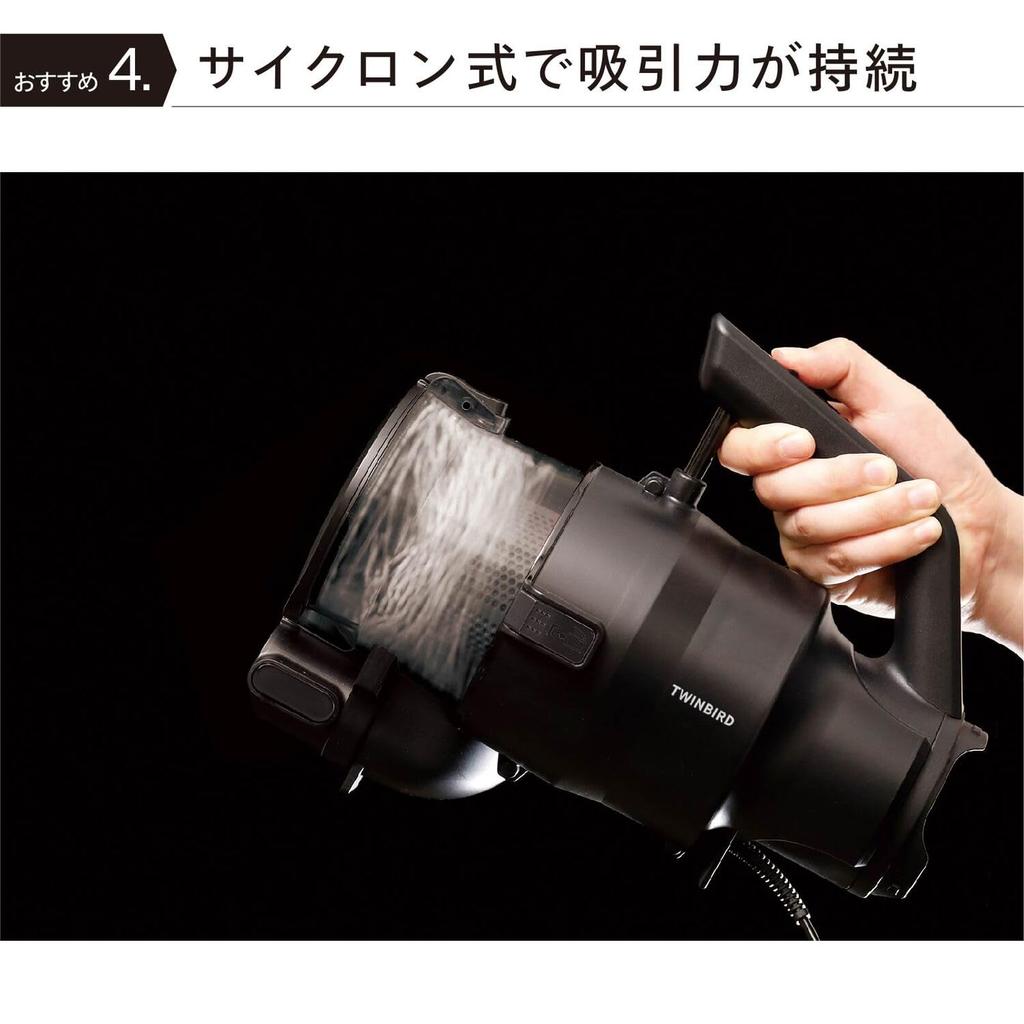 Twin Bird Tsubame Sanjo Пылесос Удобная палка Мощный вентилятор Тип шнура Циклонный тип Мощность всасывания Поддерживающая мощность Полностью моющийся