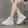 Women's Stylish Thick-Soled High-Top White Sneakers - 2025 Autumn/Winter Collection