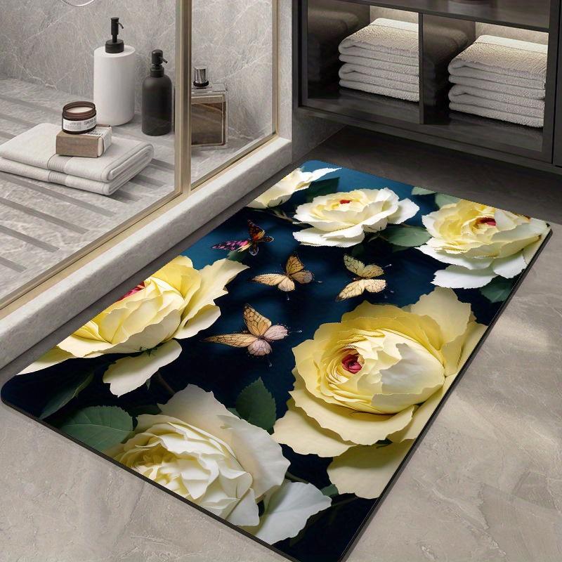 Three-dimensional Flower Diatom Mud Floor Mat Bathroom Carpet Toilet Footpad Super Absorbent Washstand Mats Home Entry Decor Rug