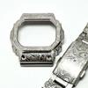 Б/У Новый Кастомный Комплект G-SHOCK Узор Пейсли Серебристый Совместим с 5600 Стальной Ремешок