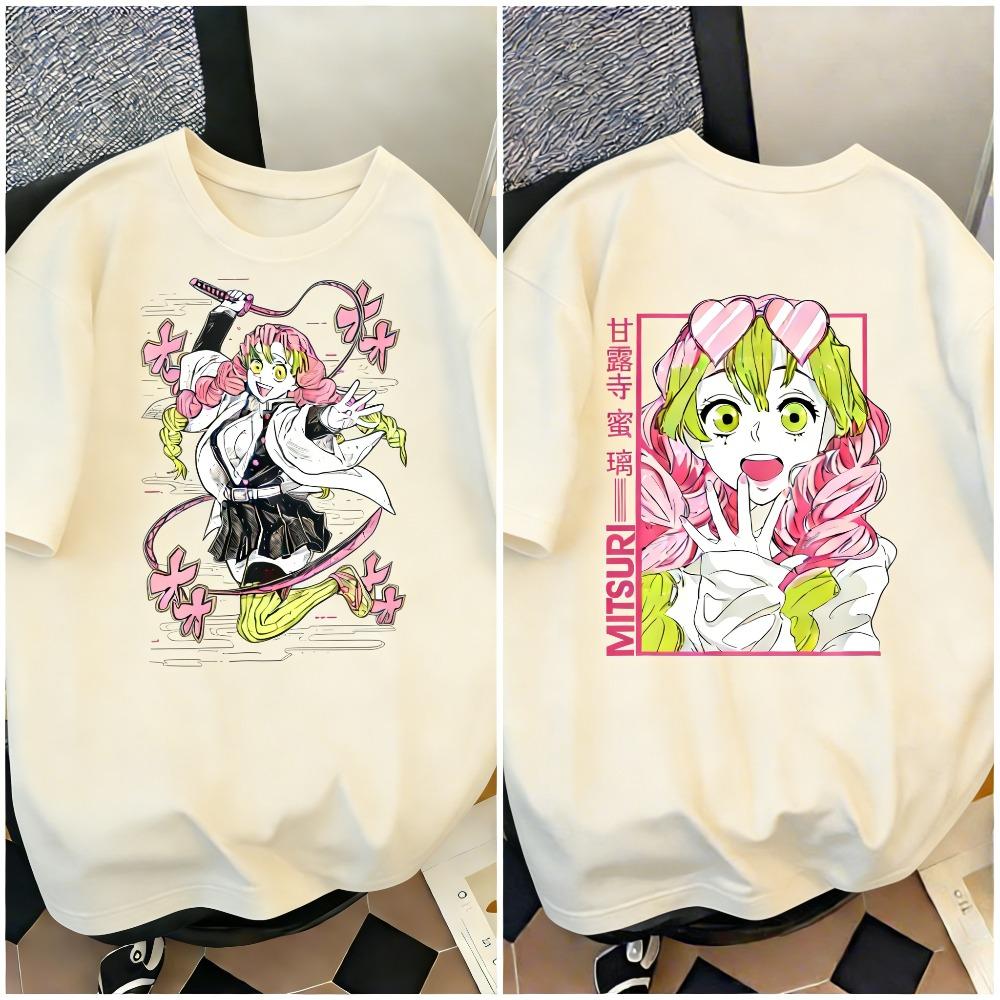 Plus Size Demon Slayer Anime Printed Unisex WomenTshirt Casual Parent Child Tops Fashion Harajuku Style Street Wear Y2K Summer