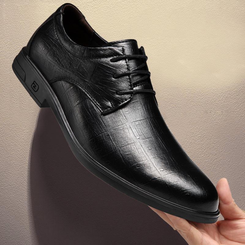 Модные универсальные мужские повседневные деловые кожаные туфли Новые джентльменские модные мужские туфли для вечеринок, свадеб, на шнуровке, высокого качества