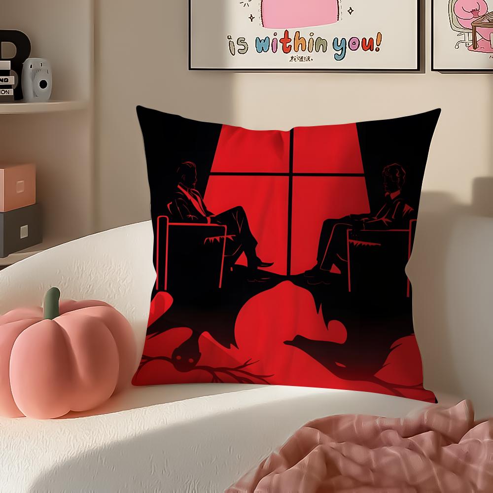 Dark Elegant TV Series HHannibal Cushion Cover Pillowcase Short Plush Invisible zipper Room Sofa Cushion Cover