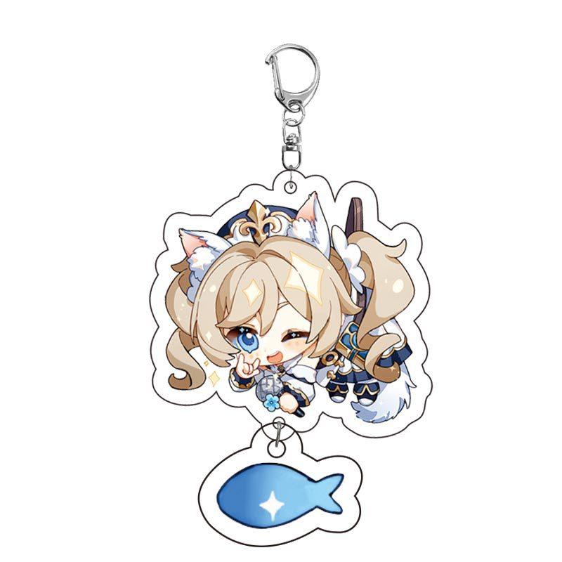 Game Keychains Acrylic Figure School Bag Keychian Holder Key Ring For Children Girl Men Accessories