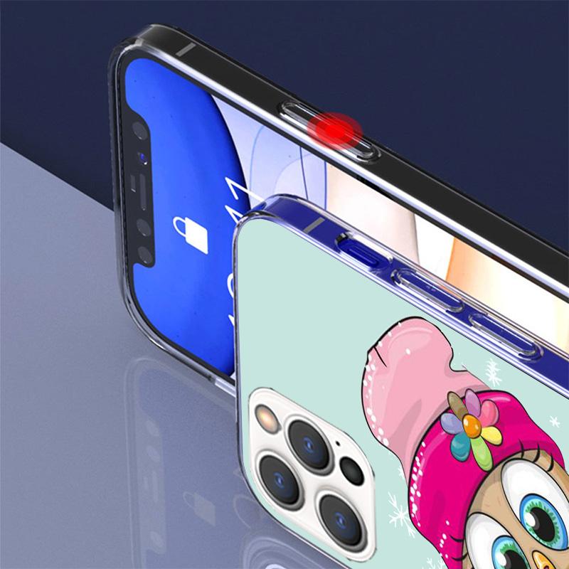 Милый чехол для телефона с совой и сердцами для влюбленных для Iphone 17 Air 16 11 12 13 Mini 14 Plus 15 Pro Max 7 8E SE 2020 16ProMax Чехол для телефона Coque 1