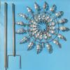 1pc Metal Silvery Circular Plate 3D Wind Spinner For Outdoor, Garden, Courtyard Use Outdoor Decorations
