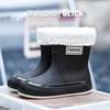 Fashion 2024 New Rain Shoes Female Mid-calf Thick Bottom Waterproof Boots Non-slip Fashion Water Shoes Kitchen Zapatos Para Mujeres