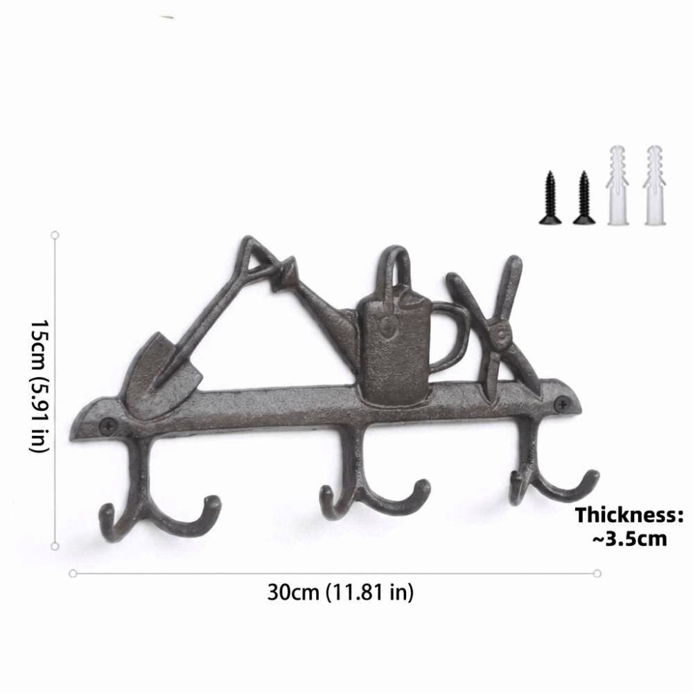 Classic Retro Aesthetic Wall Mounted Key Hook Cast Iron Wall Decor Key Organizer Home Use