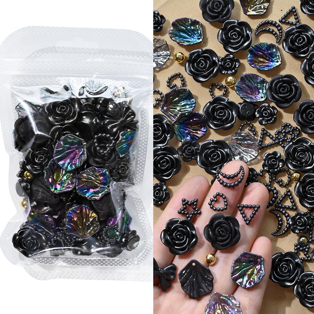 50 г/пакет, разноцветные перламутровые украшения для ногтей, полые сердечки, звездочки, аксессуары для маникюра своими руками