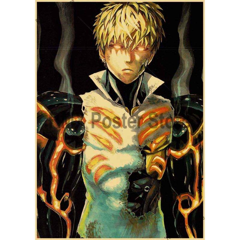 One Punch Man Posters Aesthetic Home Decor HD Print Pictures Living Room Bar Cafe Wall Art Painting Kraft Paper Anime Poster