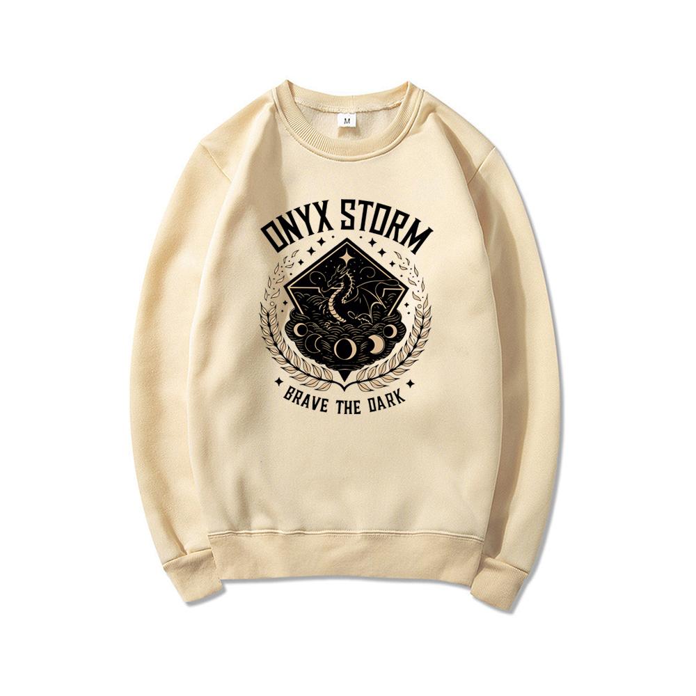 Толстовка Onyx Storm Brave The Dark, свитер Dragon Lover, унисекс, свитшоты с круглым вырезом, повседневная толстовка с капюшоном Fourth Wing, книжная одежда