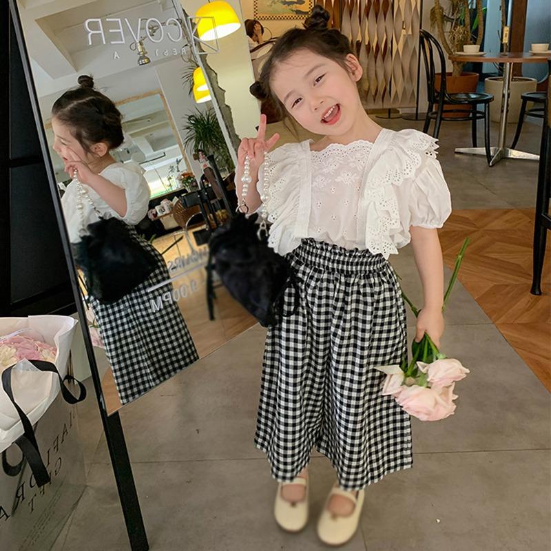 Детские клетчатые брюки с защитой от комаров, повседневные брюки с эластичной резинкой на талии