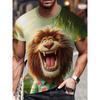 New Casual and Versatile High-quality Men's 3D Fun and Personalized Printed Animal Short Sleeved T-shirt