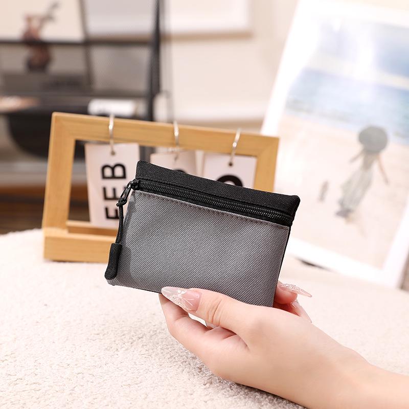 Мини-кошелек Oxford для монет и карточек унисекс контрастного цвета на молнии