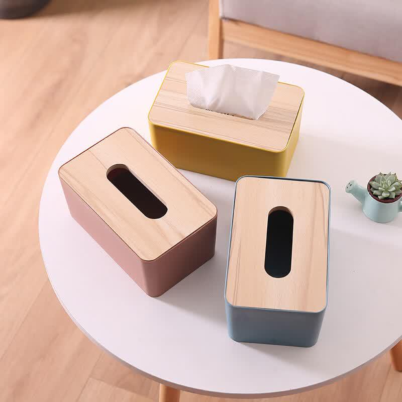 Japanese Style Wood Lid Tissue Box