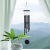 Black 6-Tube Rotating Wind Chime - 22" Solid Wood Outdoor Decorative Door Gift