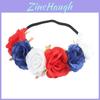 Красно-бело-синий венок из цветов на голову для торжеств, посвященных Юбилею Королевы