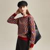 Zhaojun Women's Autumn/Winter Color-Block Plaid Cashmere Sweater
